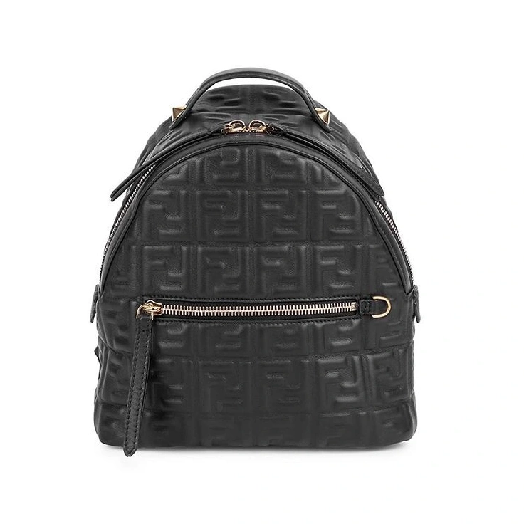 Cheap Leather Nappa Backpack In Motif FF Mini Fendi Black 0815